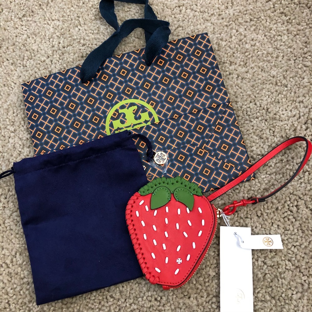 NWT Tory Burch strawberry 🍓 leather pouch - Picture 3 of 6